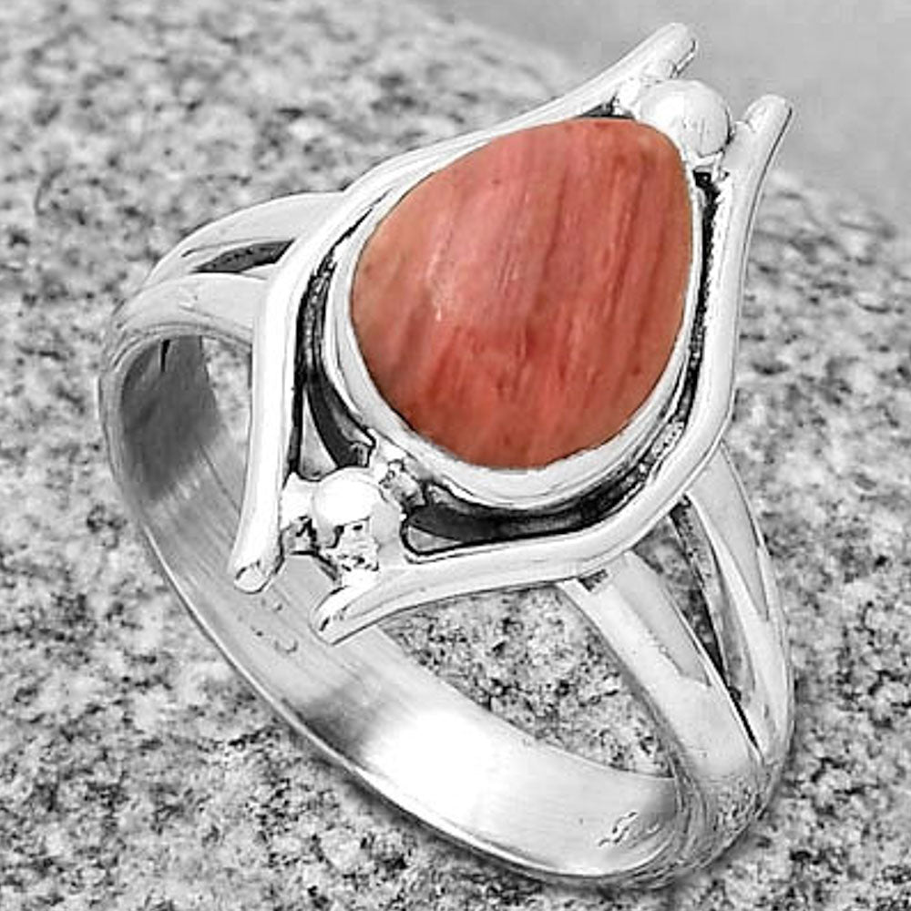 Natural Pink Tulip Quartz Ring size-7 R-1663 SDR190767