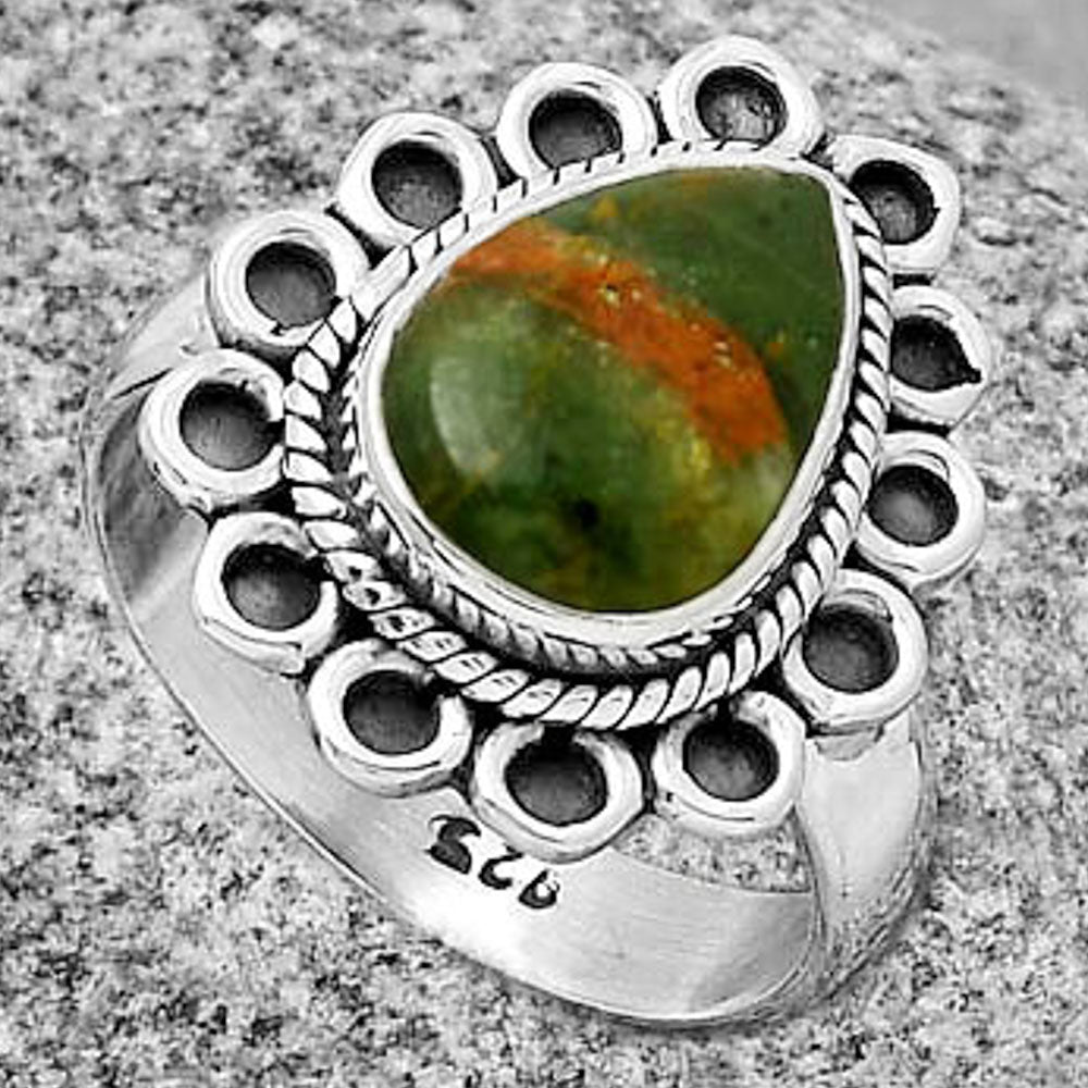 Natural Chrome Chalcedony Ring size-6.5 R-1256 SDR191145