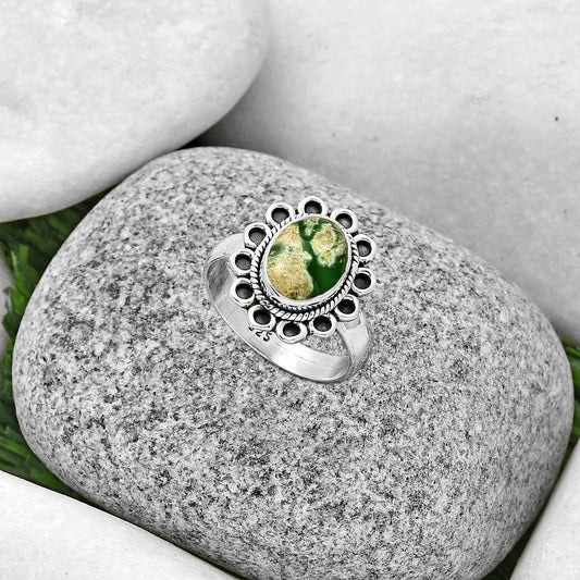 Natural Utah Variscite Ring size-8 R-1256 SDR191146