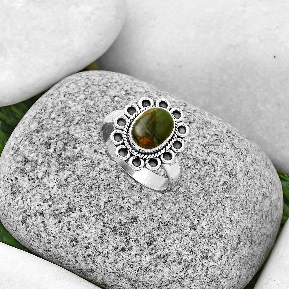 Natural Chrome Chalcedony Ring size-8.5 R-1256 SDR191166