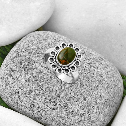 Natural Chrome Chalcedony Ring size-8.5 R-1256 SDR191166