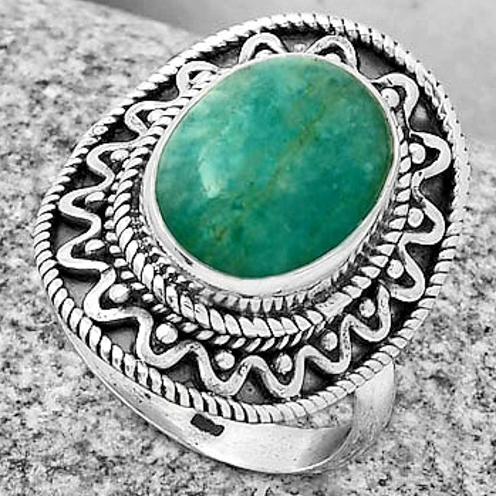 Natural Paraiba Amazonite Ring size-7 R-1501 SDR191217