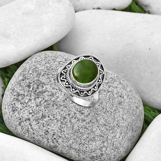 Natural Chrome Chalcedony Ring size-9 R-1501 SDR191221