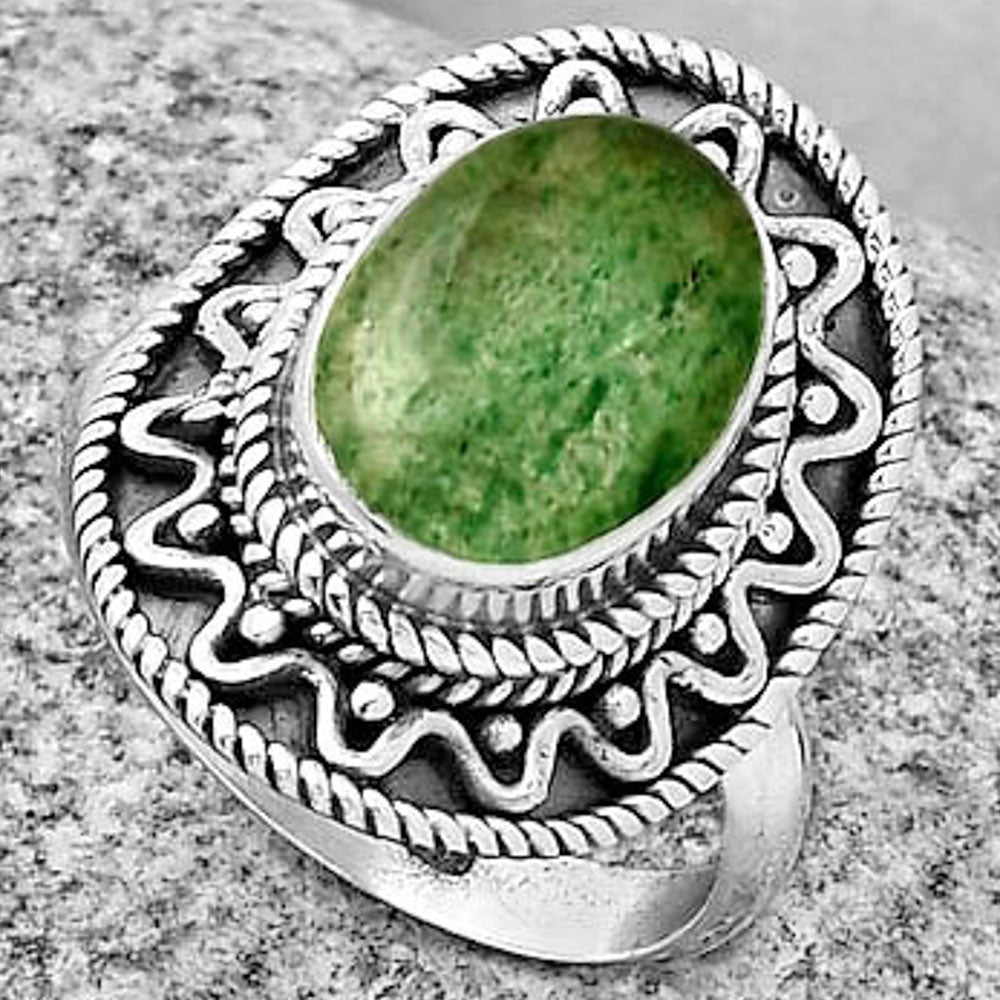 Natural Green Aventurine Ring size-7 R-1501 SDR191223