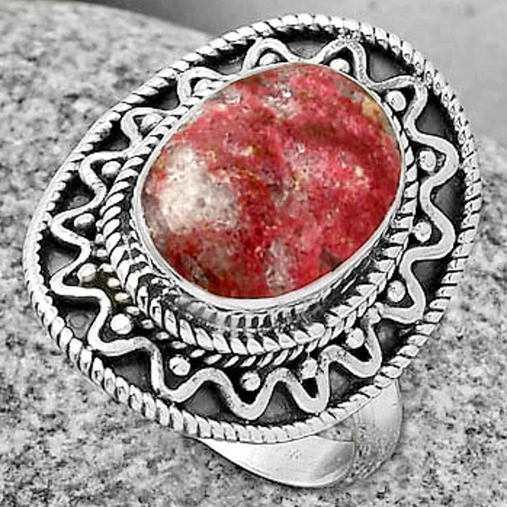 Natural Pink Thulite - Norway Ring size-8 R-1501 SDR191250