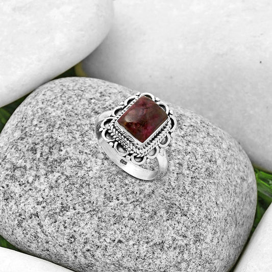 Natural Tourmaline Quartz Ring size-7 R-1256 SDR191276