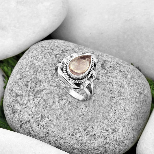 Natural Rose Quartz - Madagascar Ring size-7 R-1212 SDR191475