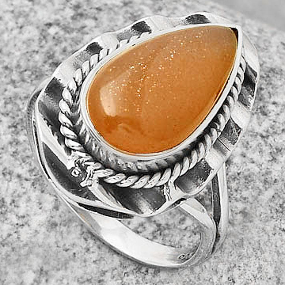 Natural Sunstone - Namibia Ring size-9 R-1212 SDR191516