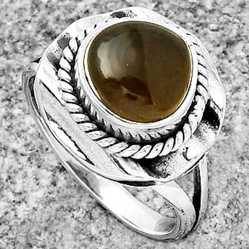 Natural Smoky Quartz - Brazil Ring size-7.5 R-1212 SDR191536