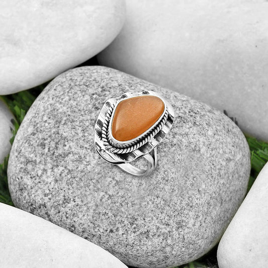 Natural Sunstone - Namibia Ring size-7.5 R-1212 SDR191575