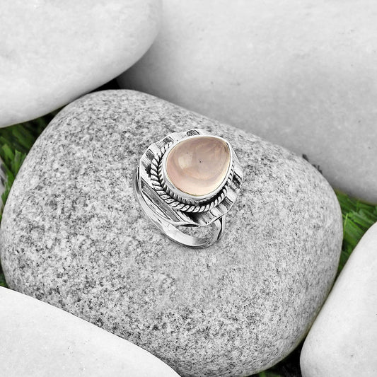 Natural Rose Quartz - Madagascar Ring size-7 R-1212 SDR191584