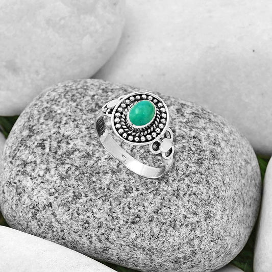 Natural Turquoise Magnesite Ring size-9 R-1170 SDR192848