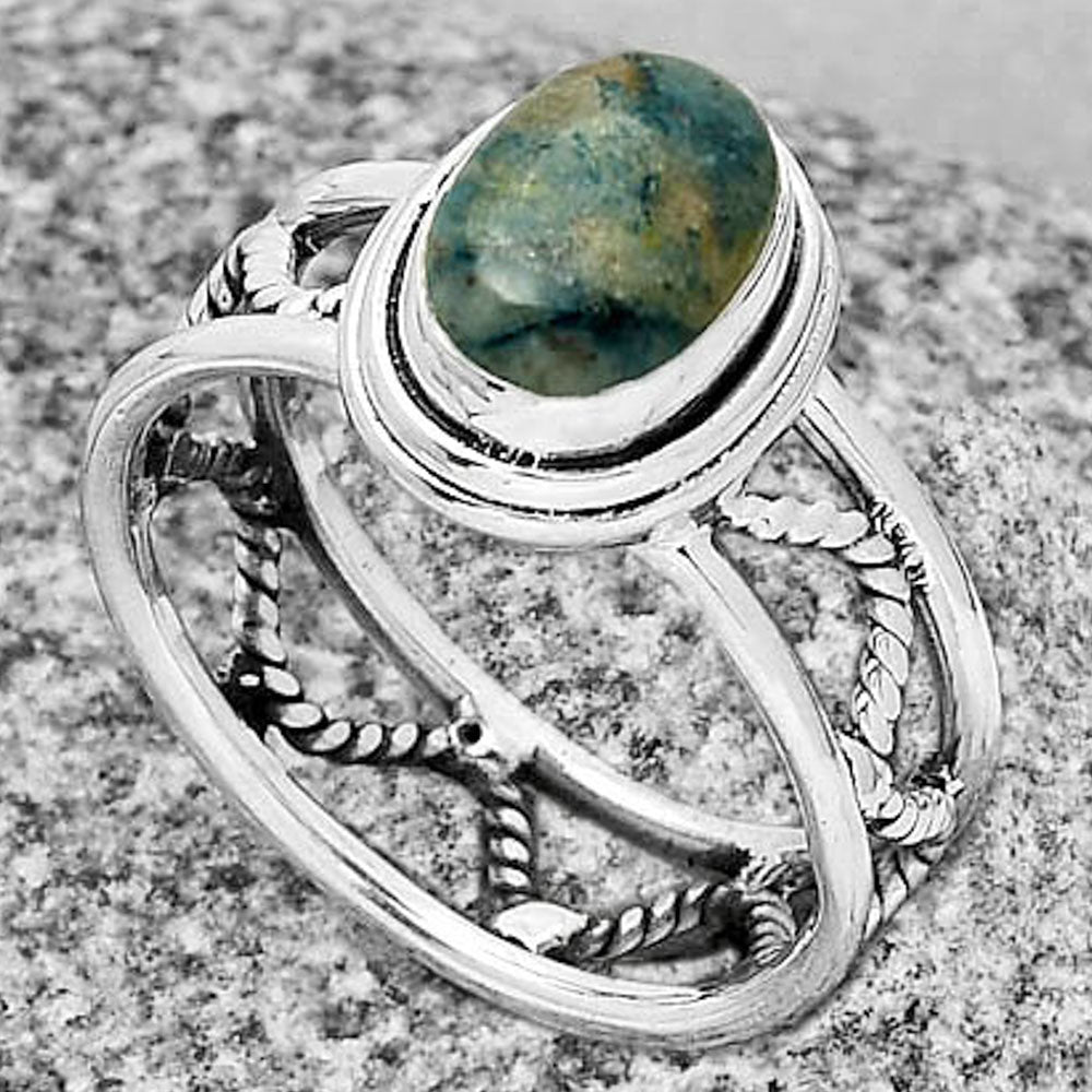 Natural Blue Scheelite - Turkey Ring size-9 R-1255 SDR192874