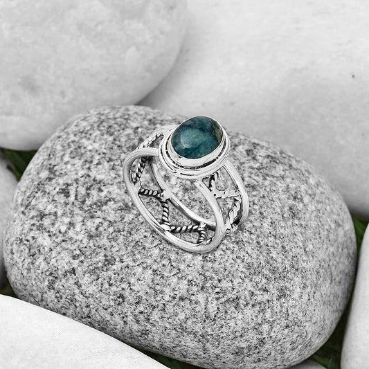 Natural Blue Scheelite - Turkey Ring size-8.5 R-1255 SDR192881