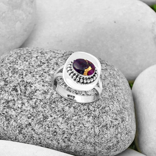 Copper Purple Turquoise - Arizona Ring size-7 R-1458 SDR192901