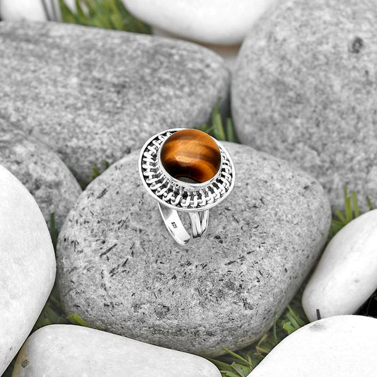 Natural Tiger Eye - Africa Ring size-8 R-1279 SDR193967