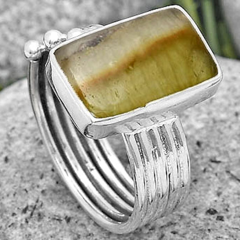 Natural Australian Prehnite Ring size-7.5 R-1492 SDR193987