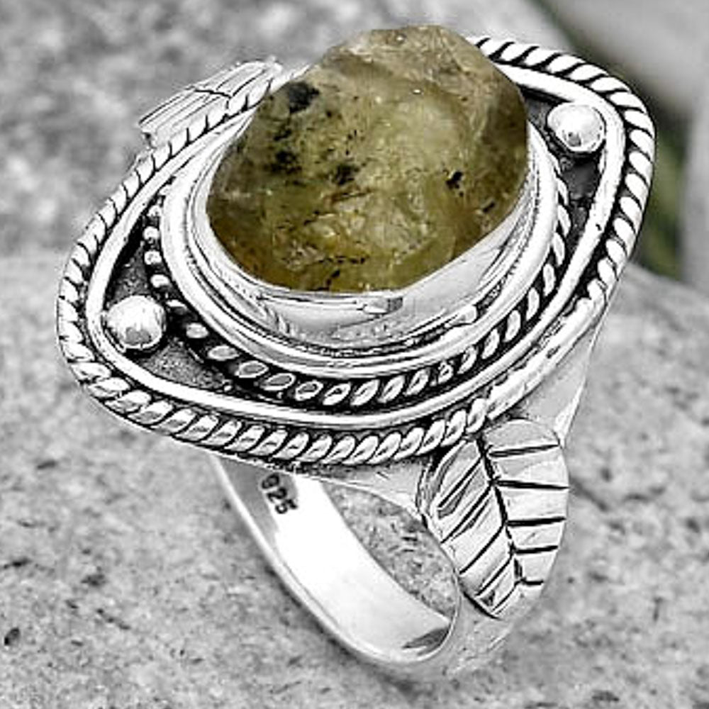 Natural Green Kyanite Rough - India Ring size-8 R-1258 SDR194087