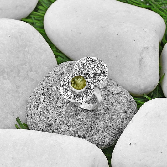 Star - Green Kyanite Rough - India Ring size-8.5 R-1290 SDR194838