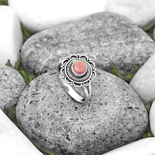 Natural Pink Tulip Quartz Ring size-7.5 R-1256 SDR195170