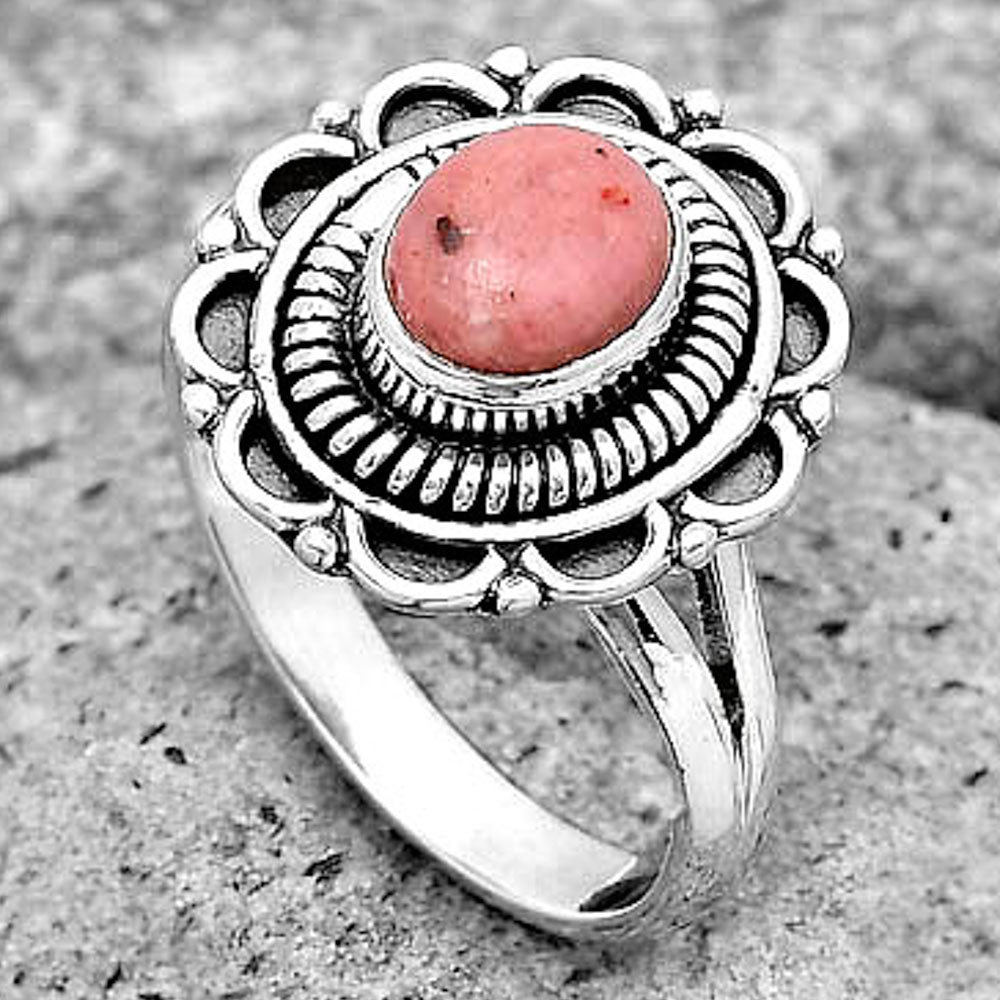 Natural Pink Tulip Quartz Ring size-8 R-1256 SDR195174
