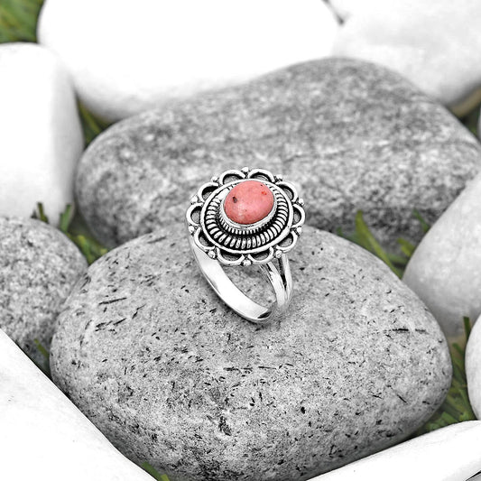 Natural Pink Tulip Quartz Ring size-8 R-1256 SDR195174