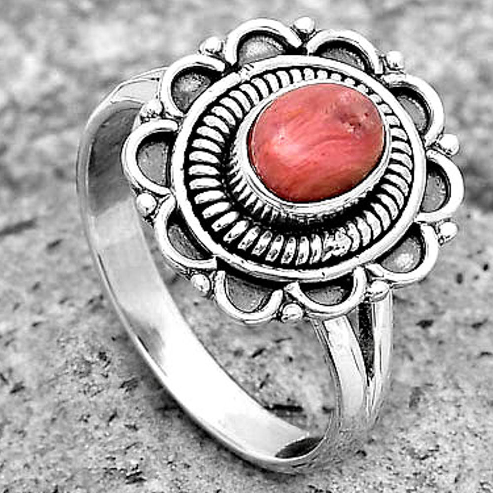 Natural Pink Tulip Quartz Ring size-8 R-1256 SDR195179