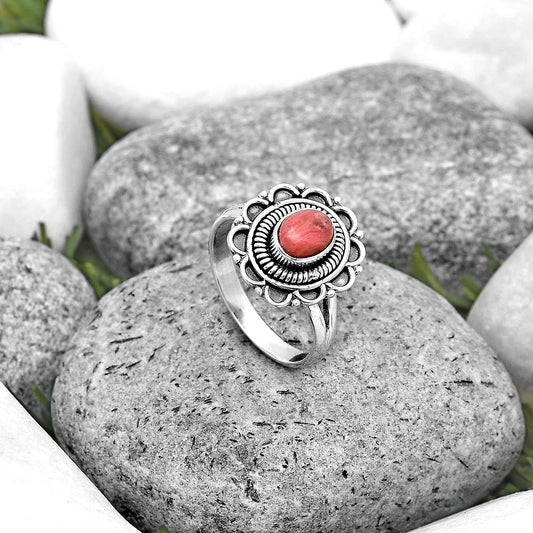 Natural Pink Tulip Quartz Ring size-8 R-1256 SDR195179