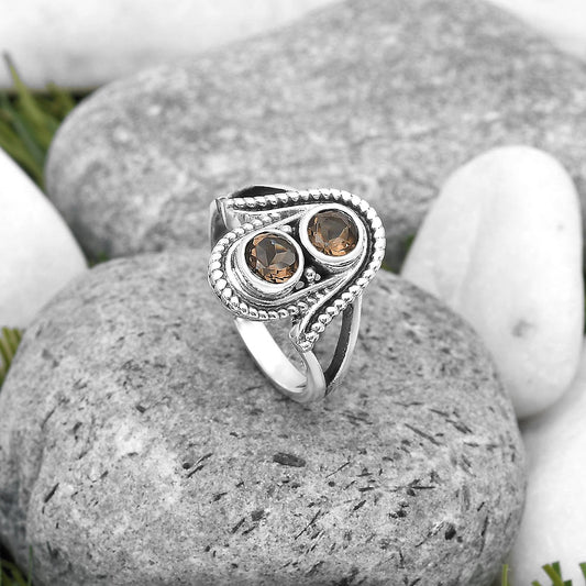Natural Smoky Quartz - Brazil Ring size-8.5 R-1027 SDR195761