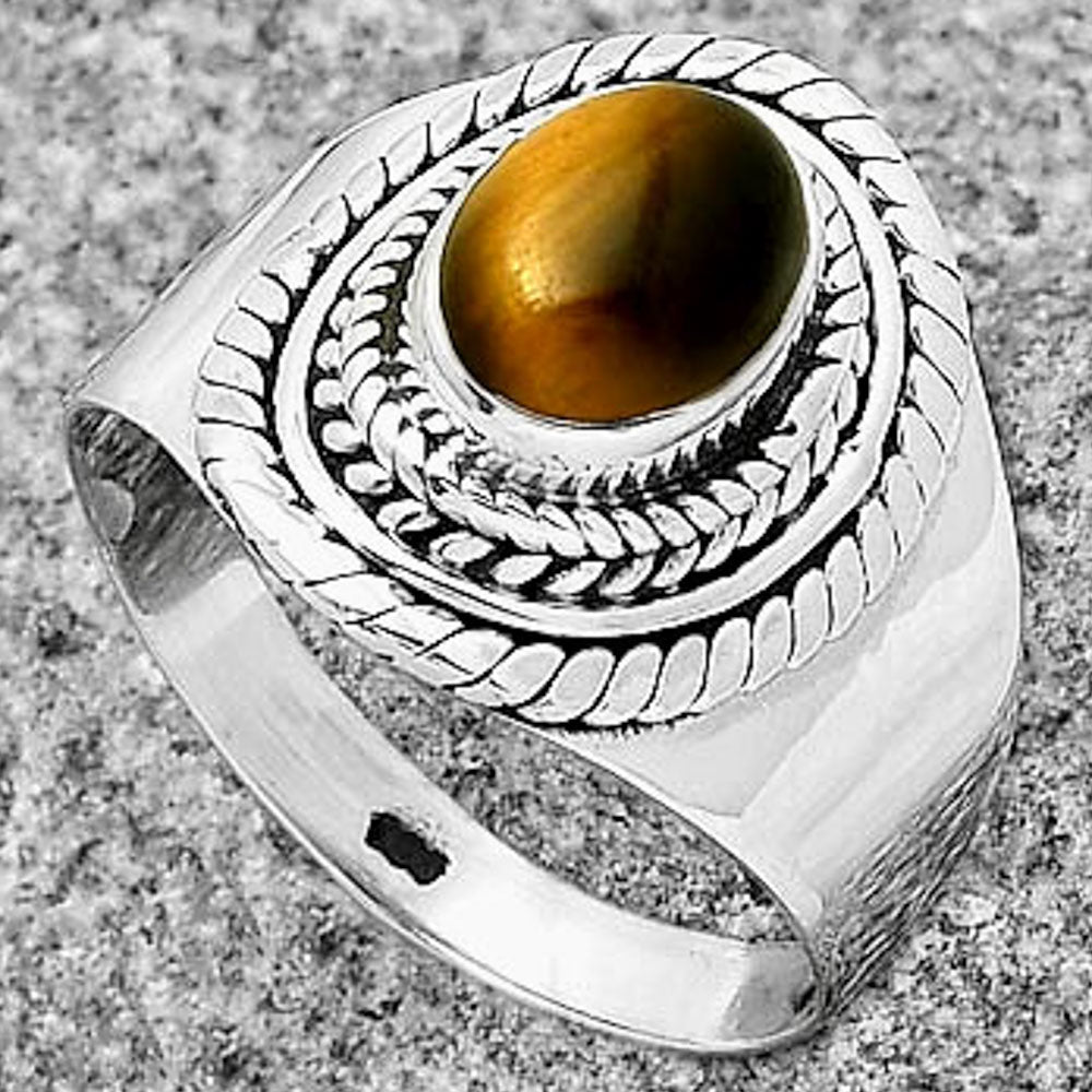 Natural Tiger Eye - Africa Ring size-7.5 R-1278 SDR197077
