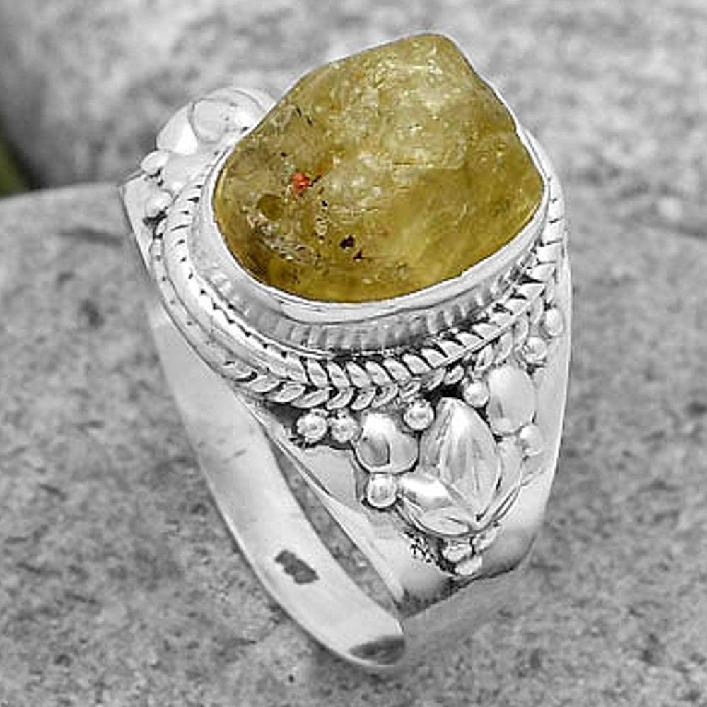 Natural Green Kyanite Rough India Ring size-8.5 R-1277 SDR198537