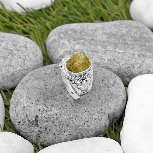 Natural Green Kyanite Rough India Ring size-8.5 R-1277 SDR198537