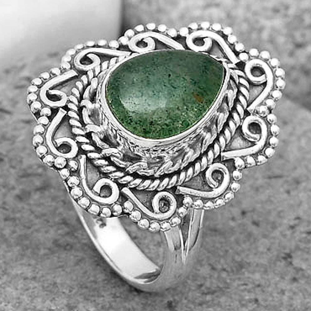 Natural Green Aventurine Ring size-7.5 R-1322 SDR200119