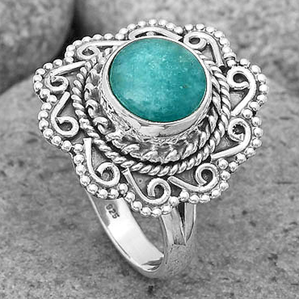 Natural Paraiba Amazonite Ring size-9 R-1322 SDR200122