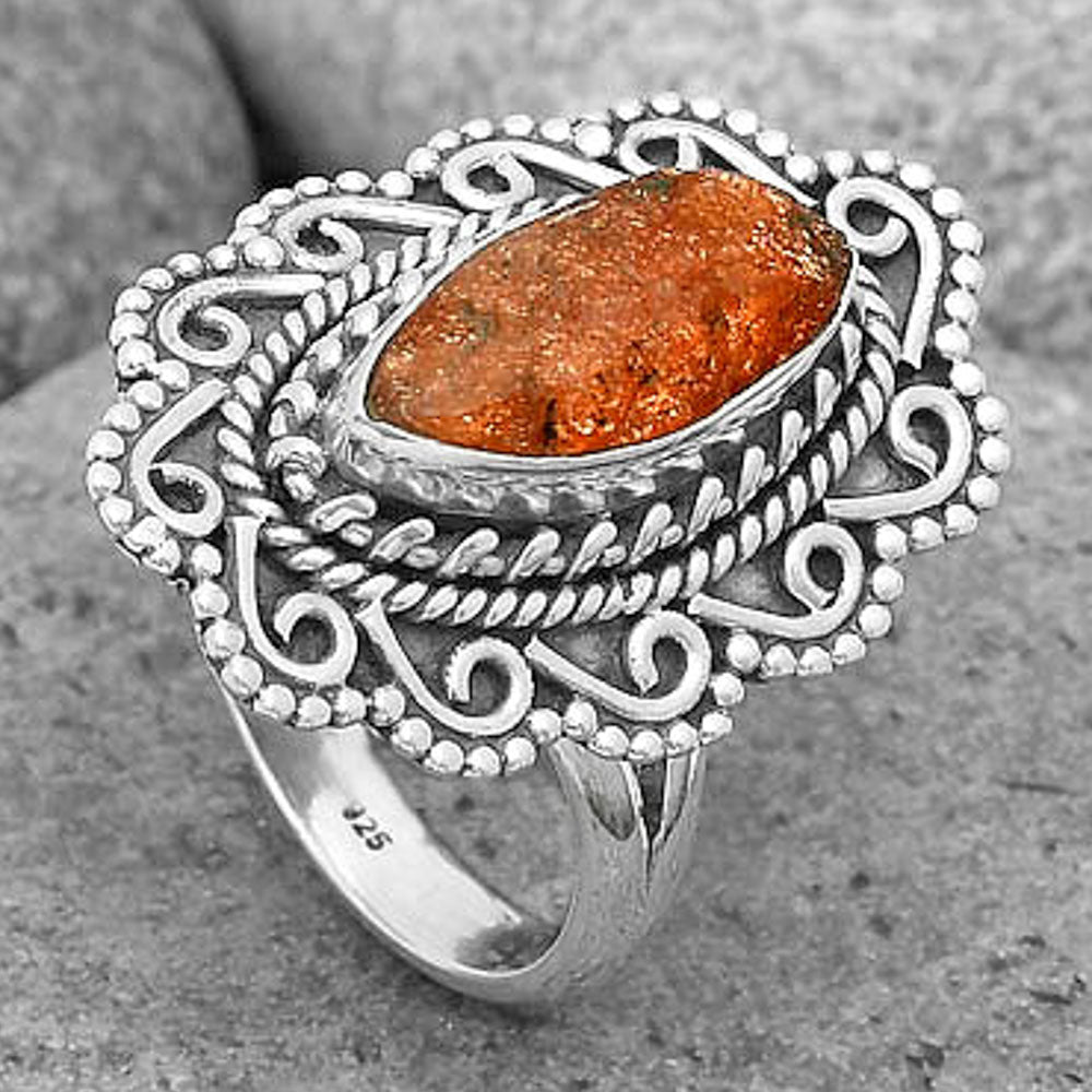 Natural Sunstone Rough Ring size-7 R-1322 SDR200137