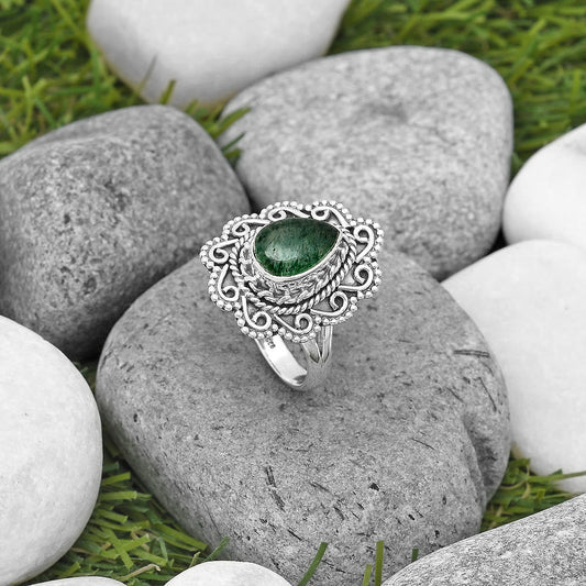 Natural Green Aventurine Ring size-8.5 R-1322 SDR200138