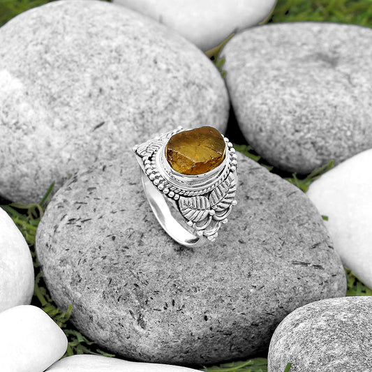 Natural Rare Kornerupine Rough Ring size-8 R-1387 SDR200234