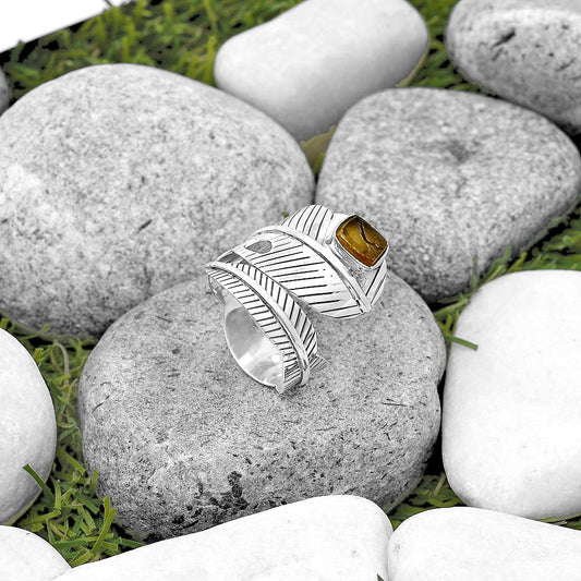 Adjustable Feather - Rare Kornerupine Rough Ring size-8.5 R-1473 SDR201271
