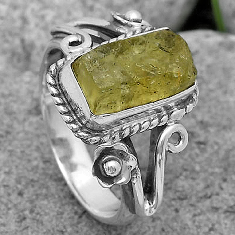 Natural Green Kyanite Rough India Ring size-7.5 R-1345 SDR201638