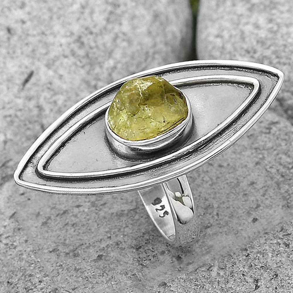 Natural Green Kyanite Rough India Ring size-6.5 R-1391 SDR201753