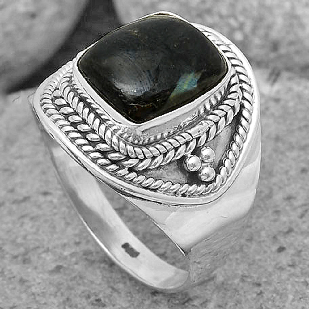 Natural Nuummite Ring size-9 R-1312 SDR202540