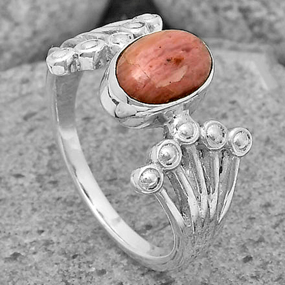 Natural Pink Tulip Quartz Ring size-6.5 R-1249 SDR202668
