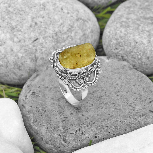 Natural Green Kyanite Rough India Ring size-7.5 R-1282 SDR202706