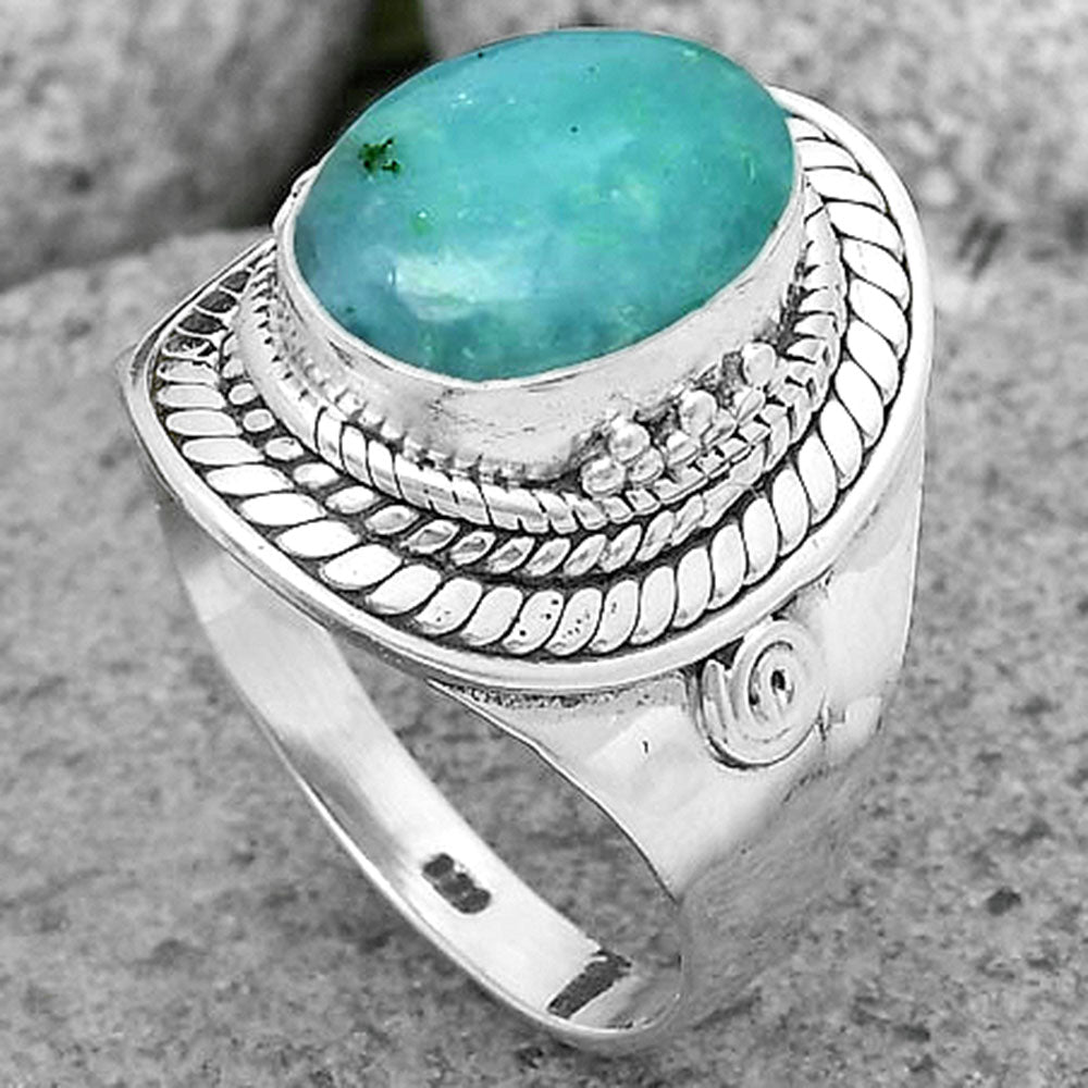 Natural Paraiba Amazonite Ring size-8 R-1398 SDR202772