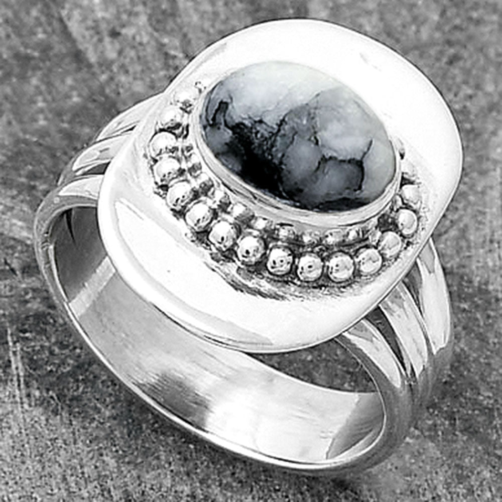 Natural Pinolith Stone Ring size-7 R-1458 SDR202808