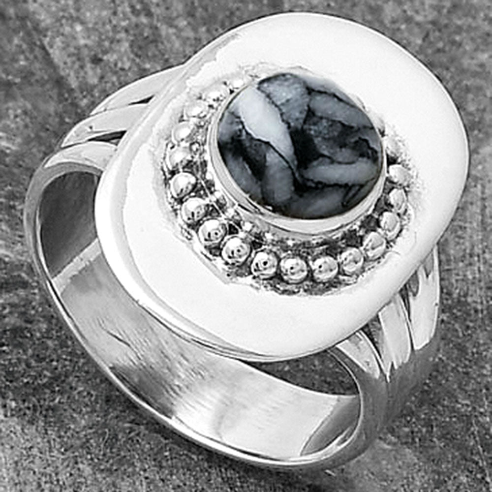 Natural Pinolith Stone Ring size-7 R-1458 SDR202813