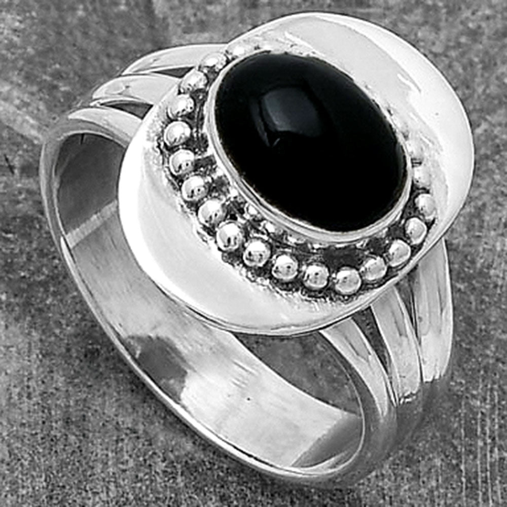 Natural Black Onyx - Brazil Ring size-8 R-1458 SDR202832