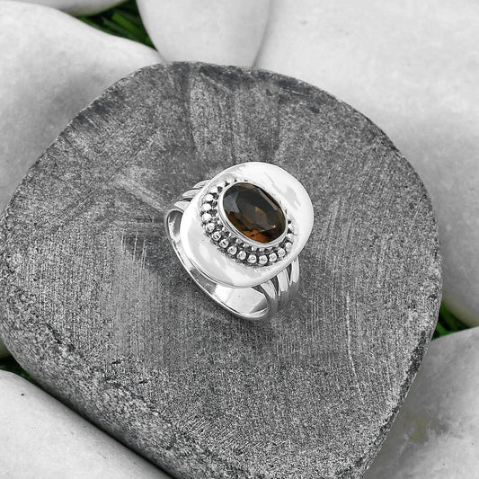 Natural Smoky Quartz - Brazil Ring size-7 R-1458 SDR202838