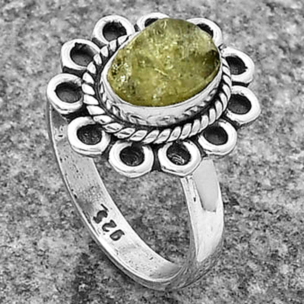 Natural Green Kyanite Rough India Ring size-6.5 R-1256 SDR203357