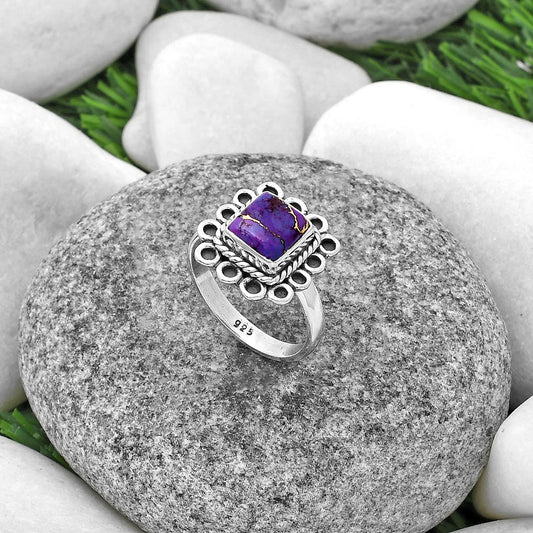 Copper Purple Turquoise - Arizona Ring size-8 R-1256 SDR203371